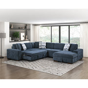 9624BU*42LRC 4-Piece Sectional with Right Chaise and Pull-out Bed - 9624BU*42LRC