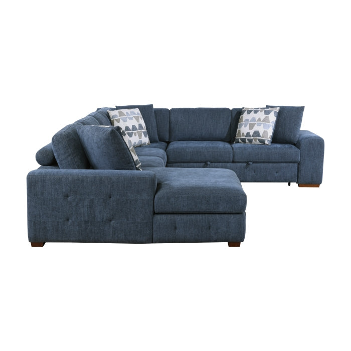 9624BU*42RLC 4-Piece Sectional with Left Chaise and Pull-out Bed - 9624BU*42RLC