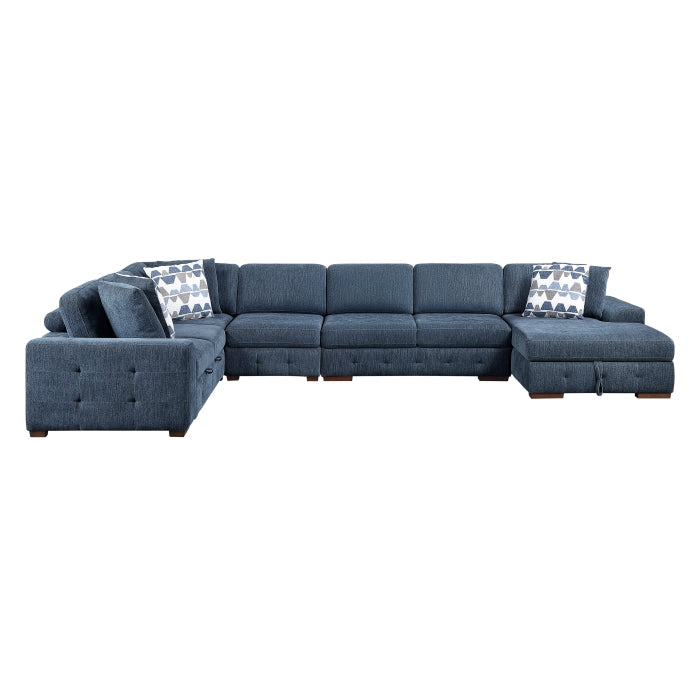 9624BU*52L1ACRC (5)5-Piece Sectional with Right Chaise and Pull-out Bed - 9624BU*52L1ACRC