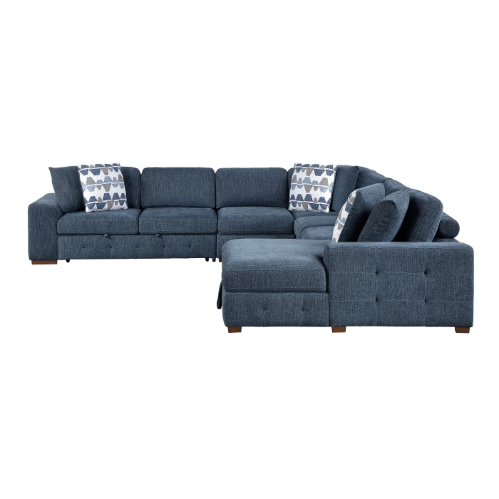 9624BU*52L1ACRC (5)5-Piece Sectional with Right Chaise and Pull-out Bed - 9624BU*52L1ACRC