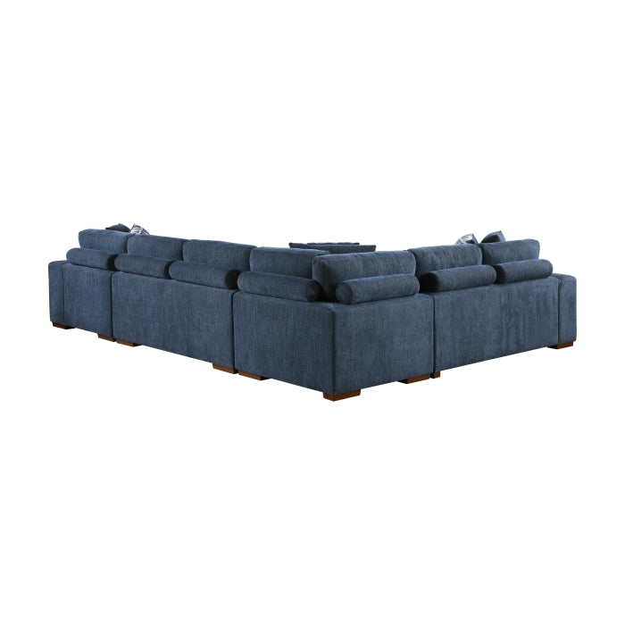 9624BU*52LRC 5-Piece Sectional with Right Chaise, Pull-out Bed and Ottoman - 9624BU*52LRC