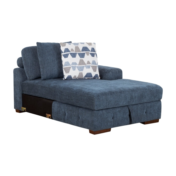 9624BU*52LRC 5-Piece Sectional with Right Chaise, Pull-out Bed and Ottoman - 9624BU*52LRC