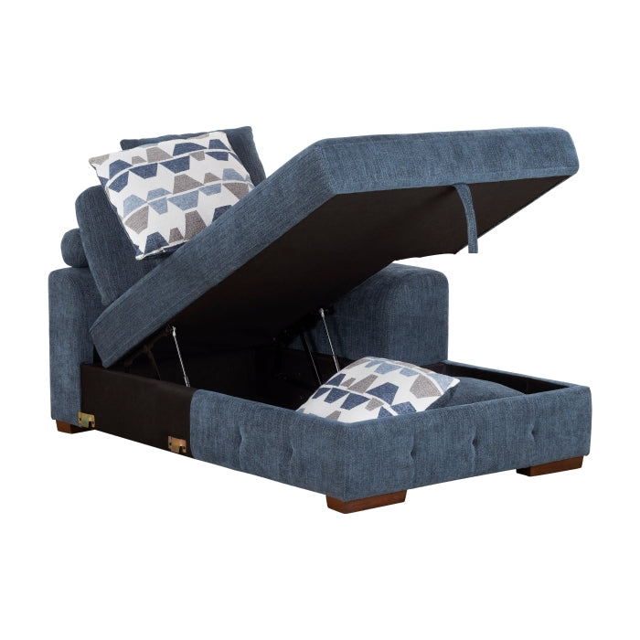 9624BU*52LRC 5-Piece Sectional with Right Chaise, Pull-out Bed and Ottoman - 9624BU*52LRC