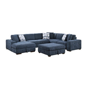 9624BU*5LC2R 5-Piece Sectional with Left Chaise, Pull-out Bed and Ottoman - 9624BU*5LC2R