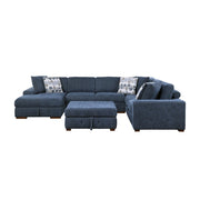 9624BU*5LC2R 5-Piece Sectional with Left Chaise, Pull-out Bed and Ottoman - 9624BU*5LC2R