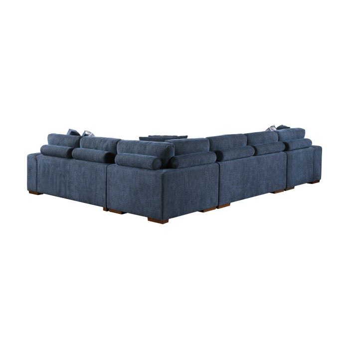 9624BU*5LC2R 5-Piece Sectional with Left Chaise, Pull-out Bed and Ottoman - 9624BU*5LC2R