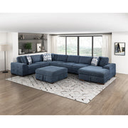 9624BU*62L1ACRCOT (6)6-Piece Sectional with Right Chaise, Pull-out Bed and Ottoman - 9624BU*62L1ACRCOT