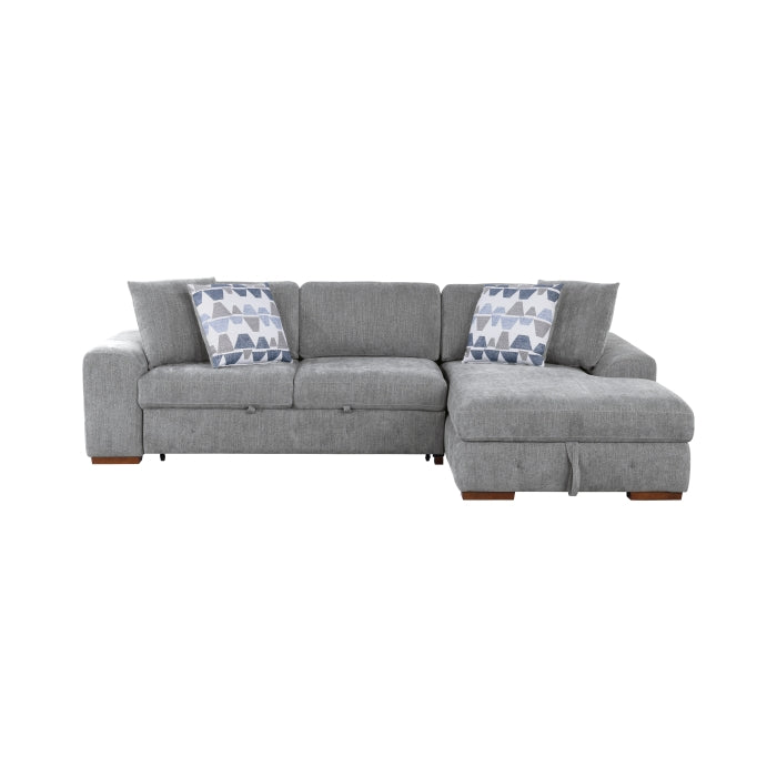 9624GY*22LRC 2-Piece Sectional with Right Chaise and Pull-out Bed - 9624GY*22LRC