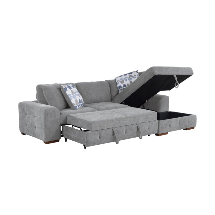 9624GY*22LRC 2-Piece Sectional with Right Chaise and Pull-out Bed - 9624GY*22LRC