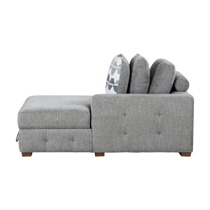 9624GY*22LRC 2-Piece Sectional with Right Chaise and Pull-out Bed - 9624GY*22LRC