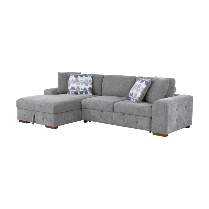 9624GY*2LC2R 2-Piece Sectional with Left Chaise and Pull-out Bed - 9624GY*2LC2R