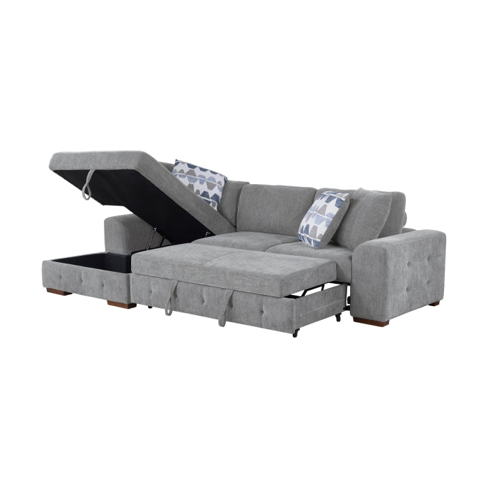 9624GY*2LC2R 2-Piece Sectional with Left Chaise and Pull-out Bed - 9624GY*2LC2R