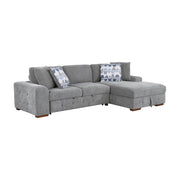 9624GY*32LRC 3-Piece Sectional with Right Chaise, Pull-out Bed and Ottoman - 9624GY*32LRC