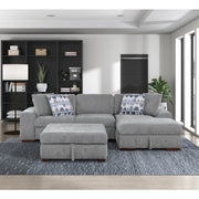 9624GY*32LRC 3-Piece Sectional with Right Chaise, Pull-out Bed and Ottoman - 9624GY*32LRC