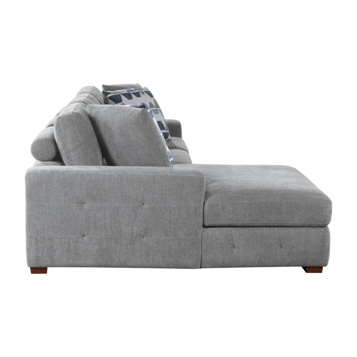 9624GY*3LC2R 3-Piece Sectional with Left Chaise, Pull-out Bed and Ottoman - 9624GY*3LC2R
