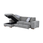 9624GY*3LC2R 3-Piece Sectional with Left Chaise, Pull-out Bed and Ottoman - 9624GY*3LC2R