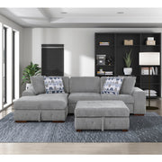 9624GY*3LC2R 3-Piece Sectional with Left Chaise, Pull-out Bed and Ottoman - 9624GY*3LC2R