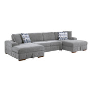 9624GY*3LCRC (3)3-Piece Sectional with Left and Right Chaise - 9624GY*3LCRC