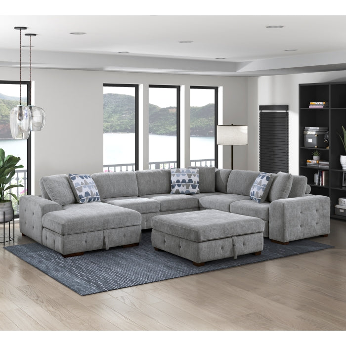 9624GY-4 Storage Ottoman - 9624GY-4