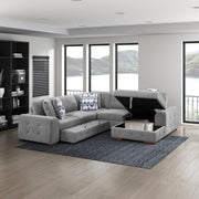 9624GY*42L1ACRC (4)4-Piece Sectional with Right Chaise and Pull-out Bed - 9624GY*42L1ACRC