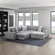 9624GY*42L1ACRC (4)4-Piece Sectional with Right Chaise and Pull-out Bed - 9624GY*42L1ACRC