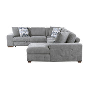 9624GY*42LRC 4-Piece Sectional with Right Chaise and Pull-out Bed - 9624GY*42LRC