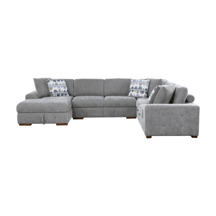 9624GY*42RLC 4-Piece Sectional with Left Chaise and Pull-out Bed - 9624GY*42RLC