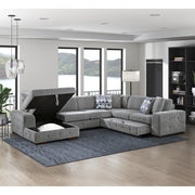 9624GY*42RLC 4-Piece Sectional with Left Chaise and Pull-out Bed - 9624GY*42RLC