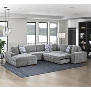 9624GY*42RLC 4-Piece Sectional with Left Chaise and Pull-out Bed - 9624GY*42RLC