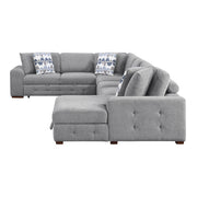 9624GY*52L1ACRC (5)5-Piece Sectional with Right Chaise and Pull-out Bed - 9624GY*52L1ACRC