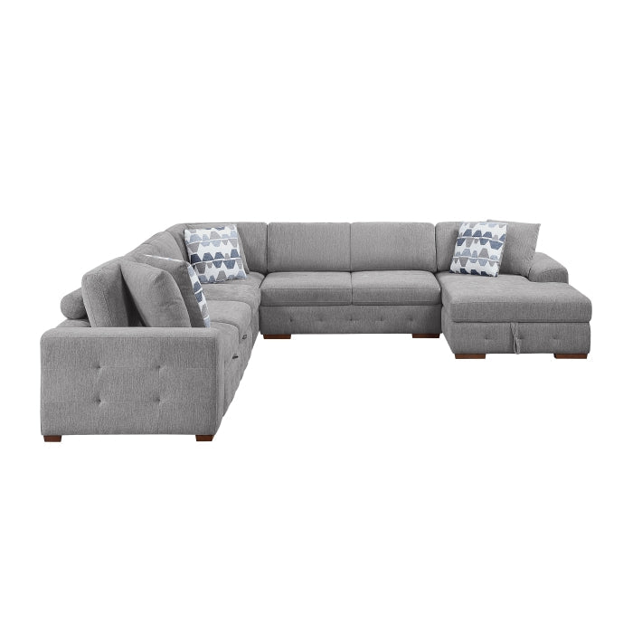 9624GY*52L1ACRC (5)5-Piece Sectional with Right Chaise and Pull-out Bed - 9624GY*52L1ACRC