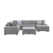 9624GY*52LRC 5-Piece Sectional with Right Chais, Pull-out Bed and Ottoman - 9624GY*52LRC