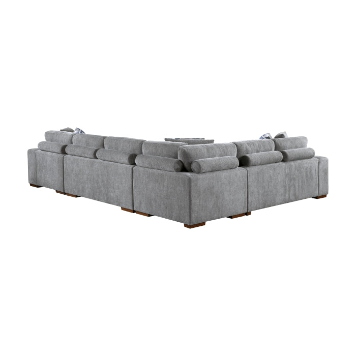 9624GY*52LRC 5-Piece Sectional with Right Chais, Pull-out Bed and Ottoman - 9624GY*52LRC