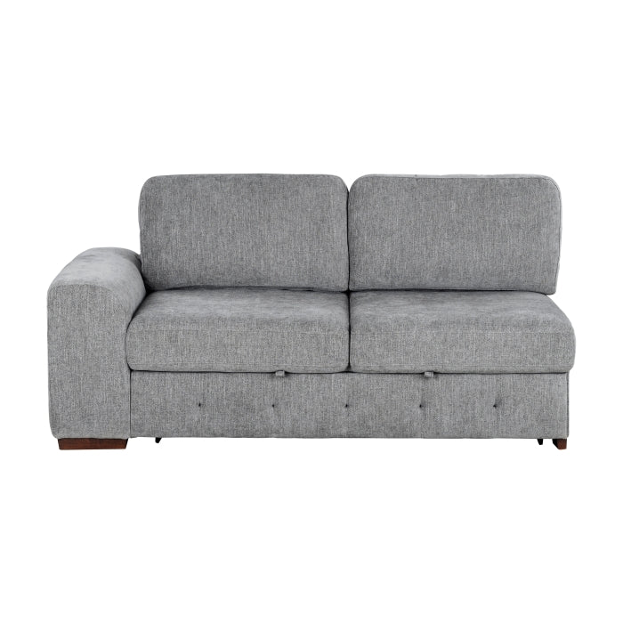 9624GY*52LRC 5-Piece Sectional with Right Chais, Pull-out Bed and Ottoman - 9624GY*52LRC