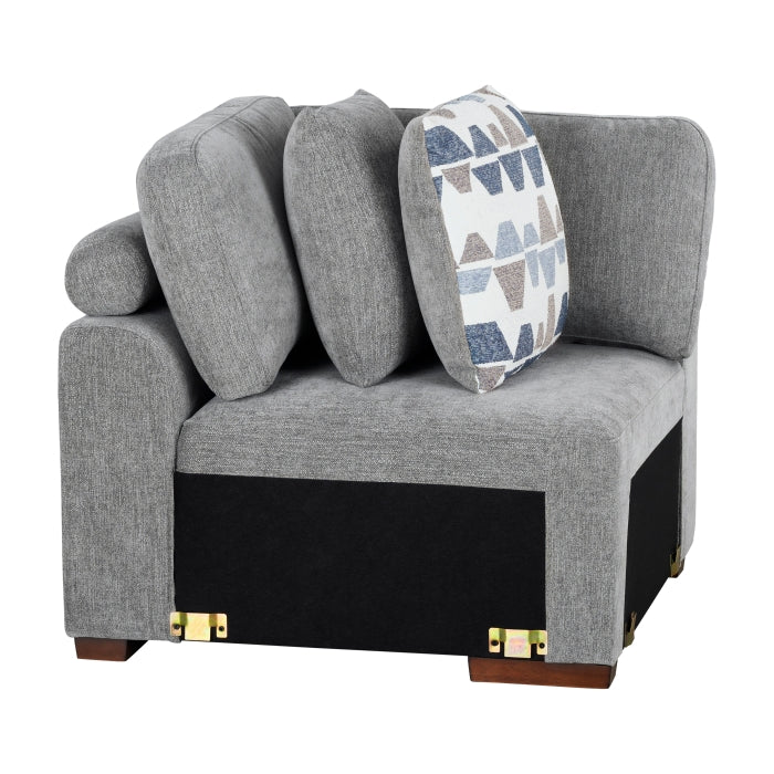 9624GY*52LRC 5-Piece Sectional with Right Chais, Pull-out Bed and Ottoman - 9624GY*52LRC