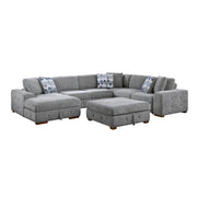 9624GY*5LC2R 5-Piece Sectional with Left Chaise, Pull-out Bed and Ottoman - 9624GY*5LC2R