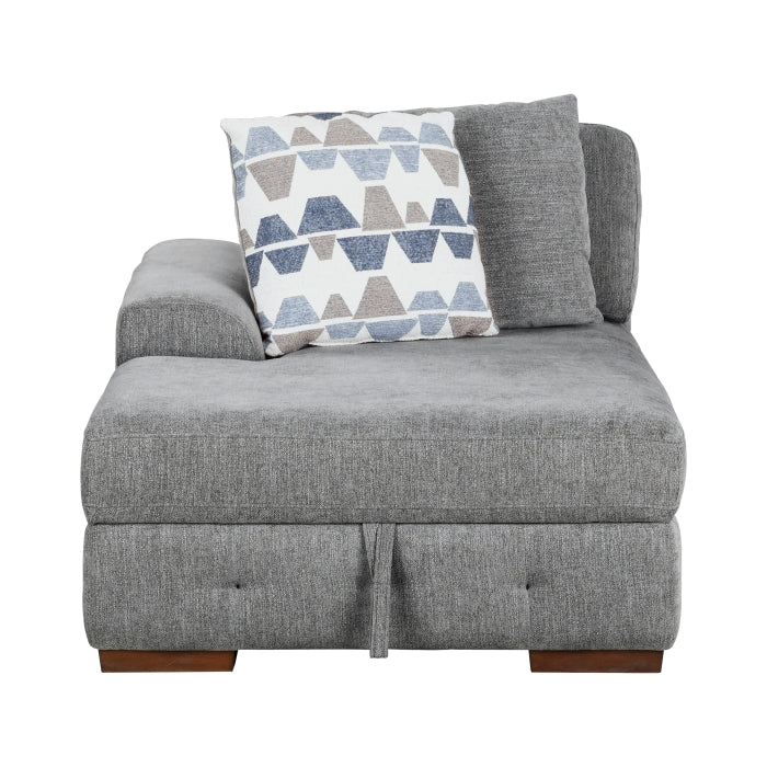 9624GY*5LC2R 5-Piece Sectional with Left Chaise, Pull-out Bed and Ottoman - 9624GY*5LC2R