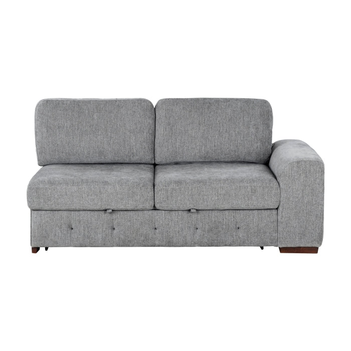 9624GY*5LC2R 5-Piece Sectional with Left Chaise, Pull-out Bed and Ottoman - 9624GY*5LC2R