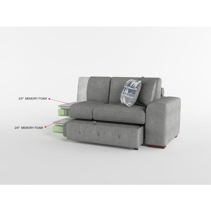 9624GY*62L1ACRCOT (6)6-Piece Sectional with Right Chaise, Pull-out Bed and Ottoman - 9624GY*62L1ACRCOT