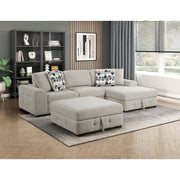 9624TP*32LRC 3-Piece Sectional with Right Chaise, Pull-out Bed and Ottoman - 9624TP*32LRC