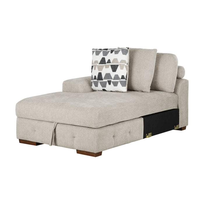 9624TP*3LC2R 3-Piece Sectional with Left Chaise, Pull-out Bed and Ottoman - 9624TP*3LC2R