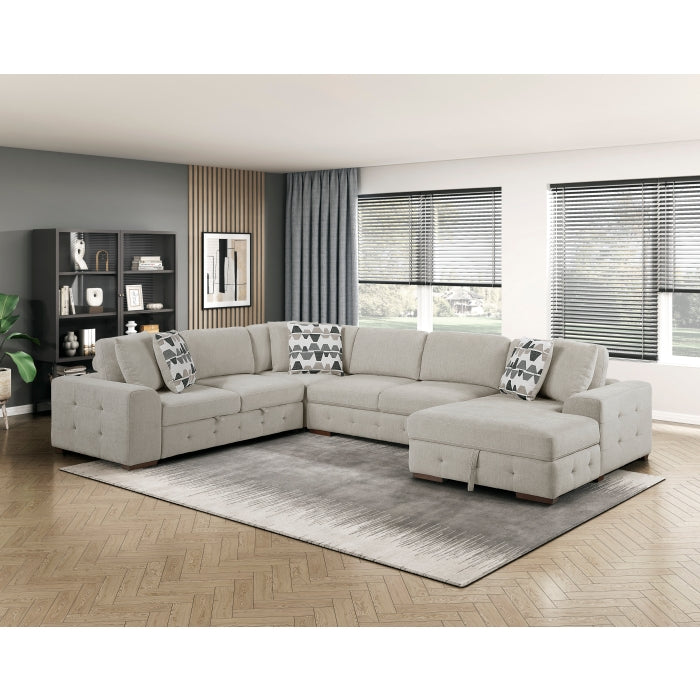 9624TP*42LRC 4-Piece Sectional with Right Chaise and Pull-out Bed - 9624TP*42LRC
