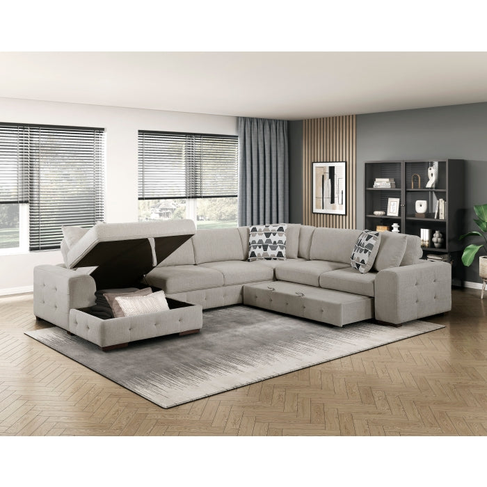 9624TP*42RLC 4-Piece Sectional with Left Chaise and Pull-out Bed - 9624TP*42RLC