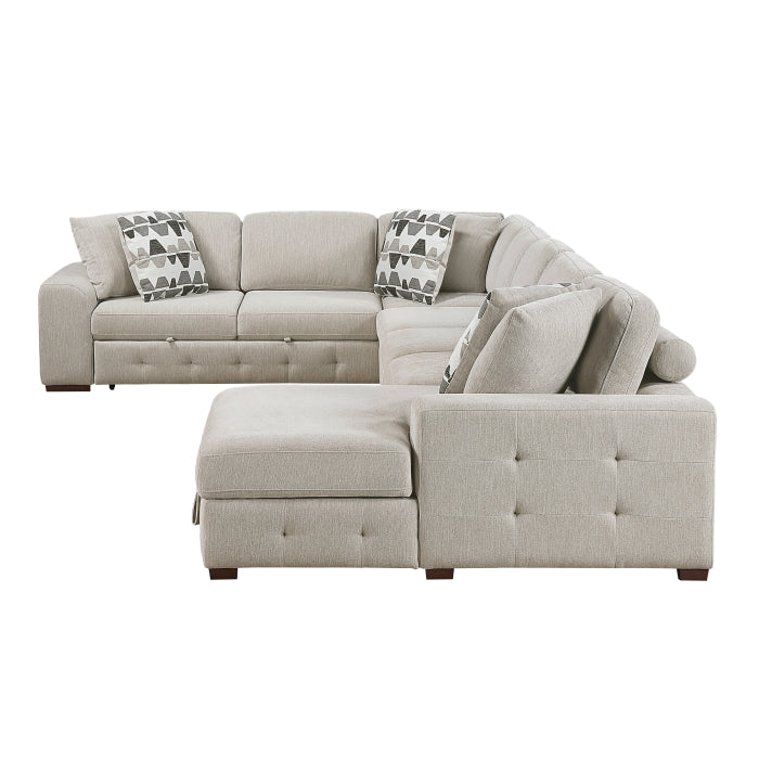 9624TP*52L1ACRC (5)5-Piece Sectional with Right Chaise and Pull-out Bed - 9624TP*52L1ACRC