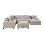9624TP*52LRC 5-Piece Sectional with Right Chaise, Pull-out Bed and Ottoman - 9624TP*52LRC