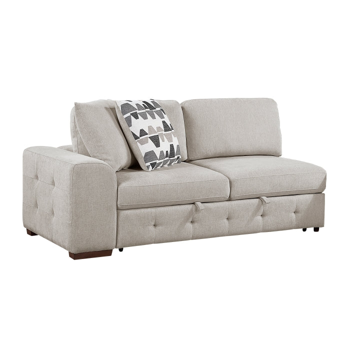 9624TP*52LRC 5-Piece Sectional with Right Chaise, Pull-out Bed and Ottoman - 9624TP*52LRC