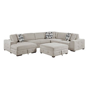 9624TP*5LC2R 5-Piece Sectional with Left Chaise, Pull-out Bed and Ottoman - 9624TP*5LC2R