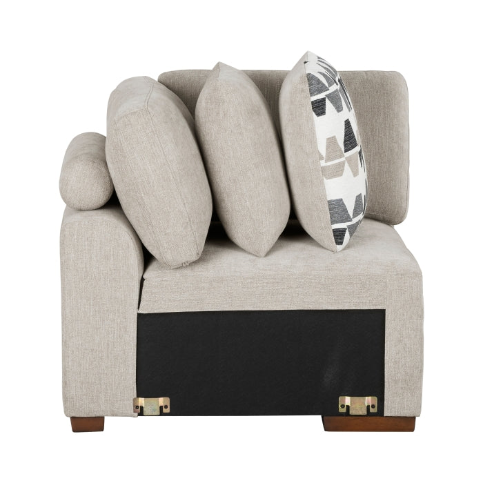 9624TP*5LC2R 5-Piece Sectional with Left Chaise, Pull-out Bed and Ottoman - 9624TP*5LC2R
