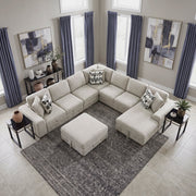 9624TP*62L1ACRCOT (6)6-Piece Sectional with Right Chaise, Pull-out Bed and Ottoman - 9624TP*62L1ACRCOT