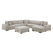 9624TP*62L1ACRCOT (6)6-Piece Sectional with Right Chaise, Pull-out Bed and Ottoman - 9624TP*62L1ACRCOT